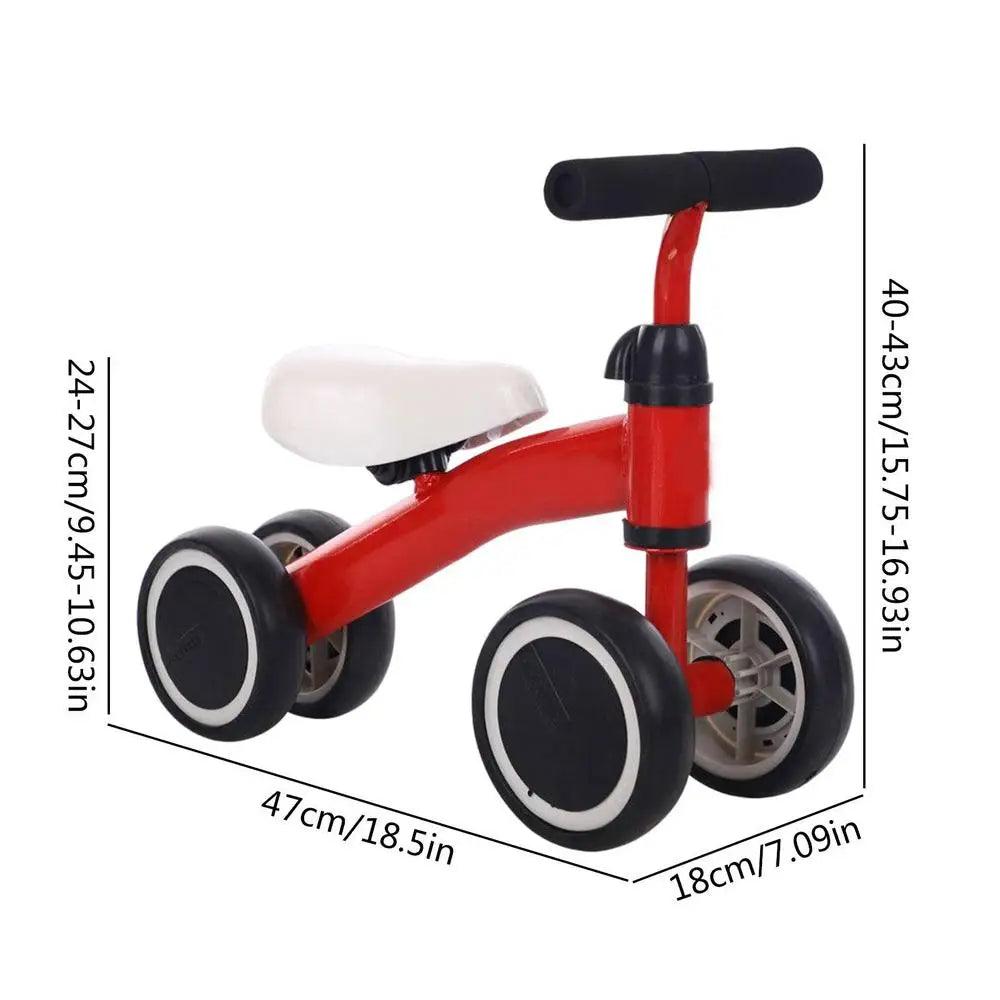 Baby Balance Bike 4 Wheels Toddler Bike Toy 1st Birthday Gifts for 10-36 Months Babies Indoor Outdoor Riding Toys