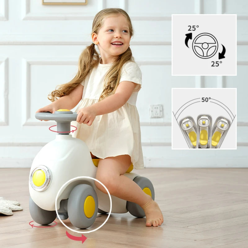 3 In 1 Steerable Wheels Rocking Horses Yo-yo One Year Gift Baby Small Horse USB Charging Music Baby Rocking Chair Toys