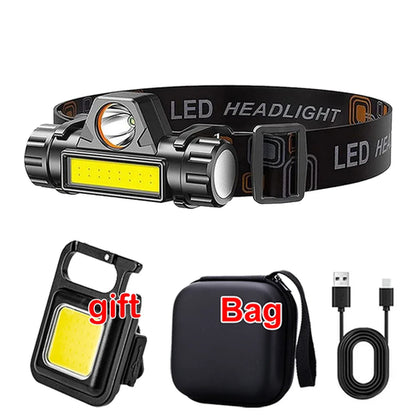 1-5PCS Rechargeable COB LED Headlamp Strong Magnetic Powerful