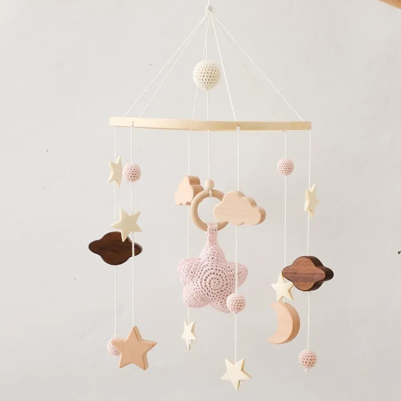 Baby Rattle Toy 0-12 Months Wooden Mobile On The Bed Newborn Music Box Bed Bell Hanging Toys Holder Bracket Infant Crib Boy Toys