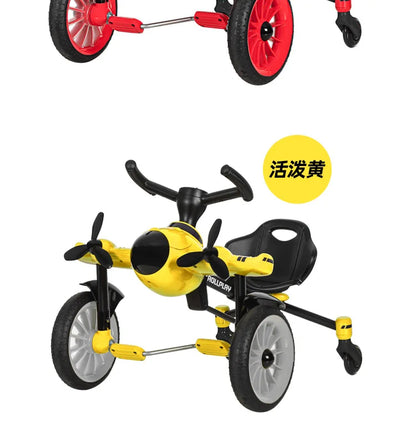 Simulation Model Folding Airplane Pedal Drift Bike Rotatable Propeller Children&