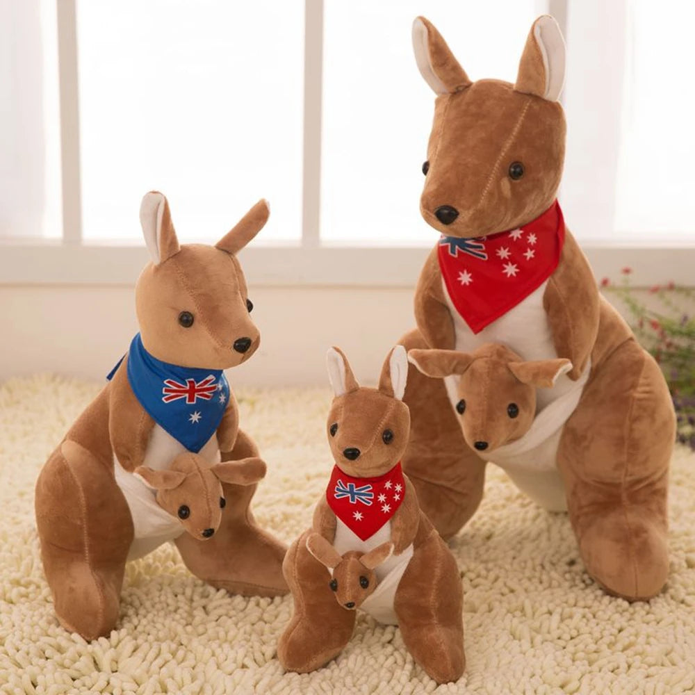 28CM Australian Kangaroo Plush Toy Kangaroo Baby Creative Mother-Child Cute Doll Festive Gift For Children&