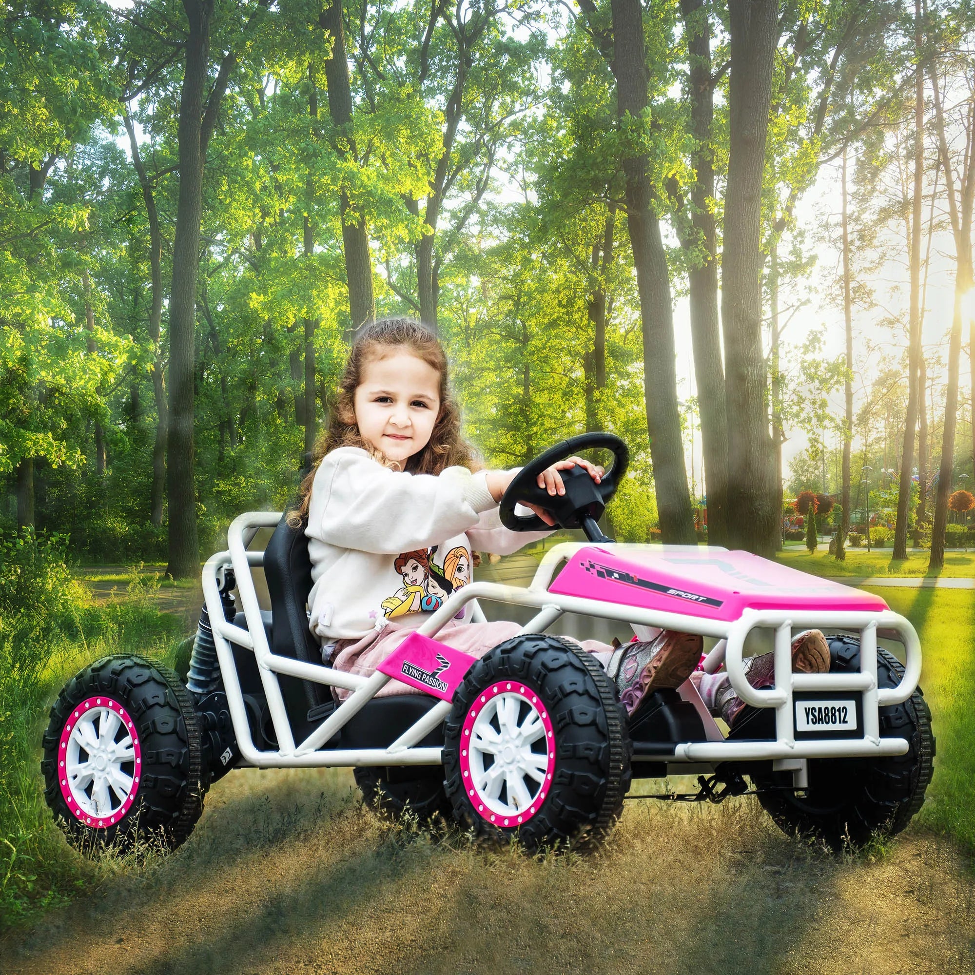 24V Ultimate Go-Kart, Ride On Toy for Big Kids Ages 6+, 2x200W Powerful Motor, 6MPH Outdoor/Off-road/Dirt Road Electric Car