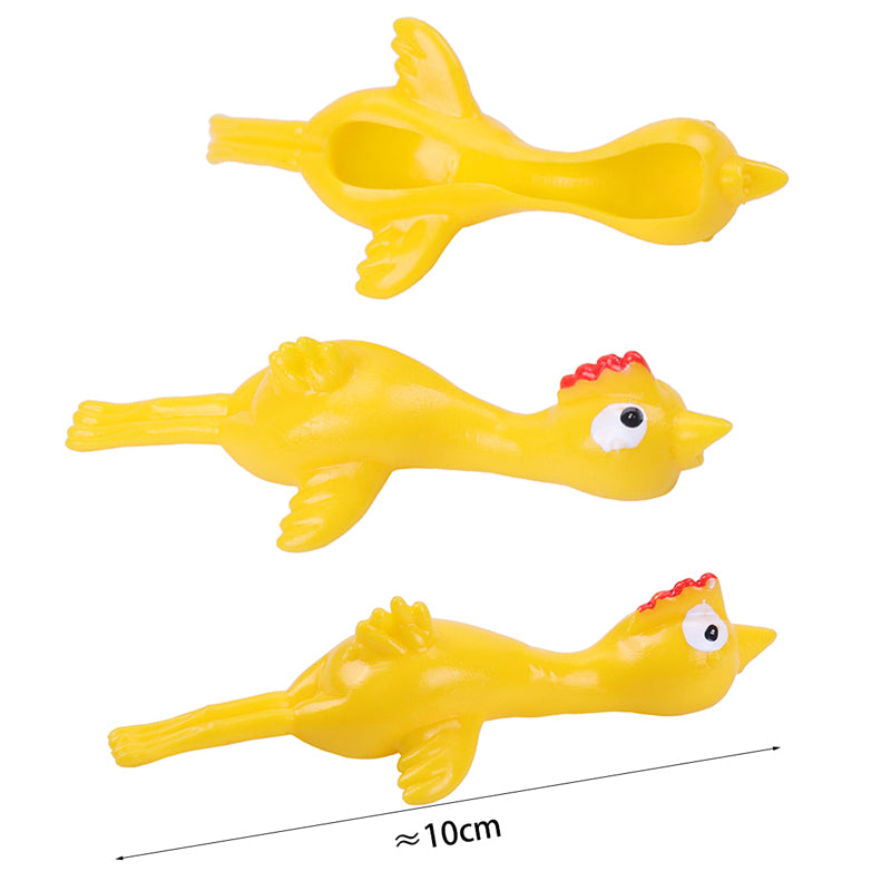 10PCS Catapult Launch Turkey Slingshot Chick Elastic Flying Finger Sticky Decompression Toy for Birthday Halloween Party Favors