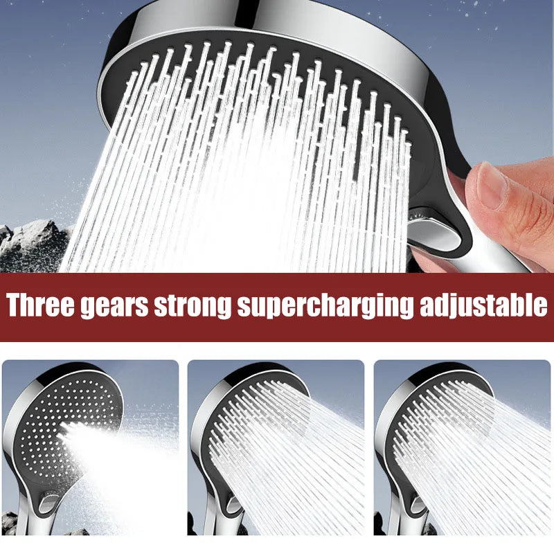 Showerhead 3 modes shower for bathroom items large panel accessories knobs showers replete portable heads parts fixture home