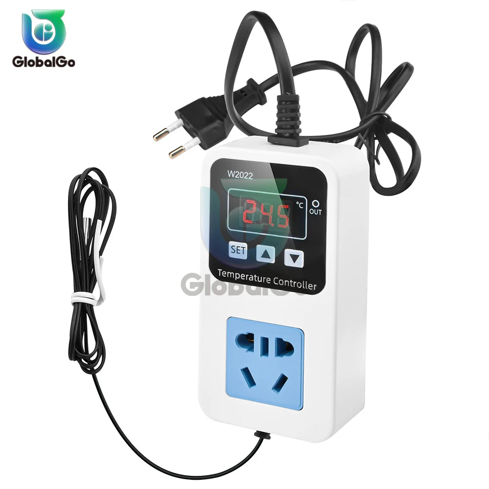 W2022 Thermostat 1500W Smart Digital LED Display Microcomputer Temperature Controller AC110/220V US/EU Plug
