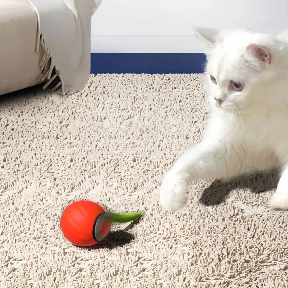 1-3Pcs Automatic Moving Cat Toy Ball Smart Cat Toys 2-Speed Adjustment Speedy Tail Cat Toy with Replacement Tail Cat Supplies