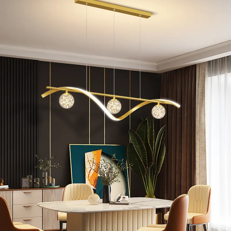 2022 New Modern LED Chandelier Nordic Dining Room Lamp Restaurant Lighting Kitchen Island Home Decor Novelty Glass Hanging light