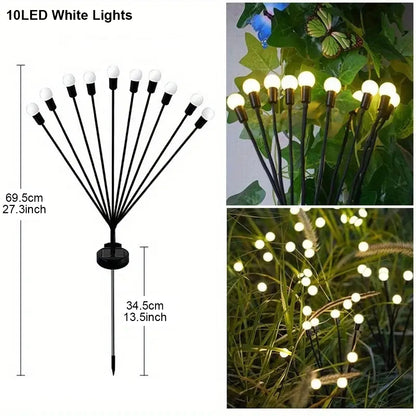 1/2 pc 6/8/10 LED Warm White/Colourful Lights Solar Lawn Lamp Garden Lamp Firefly Ground Plug Lamp Decoration Festival Lamp