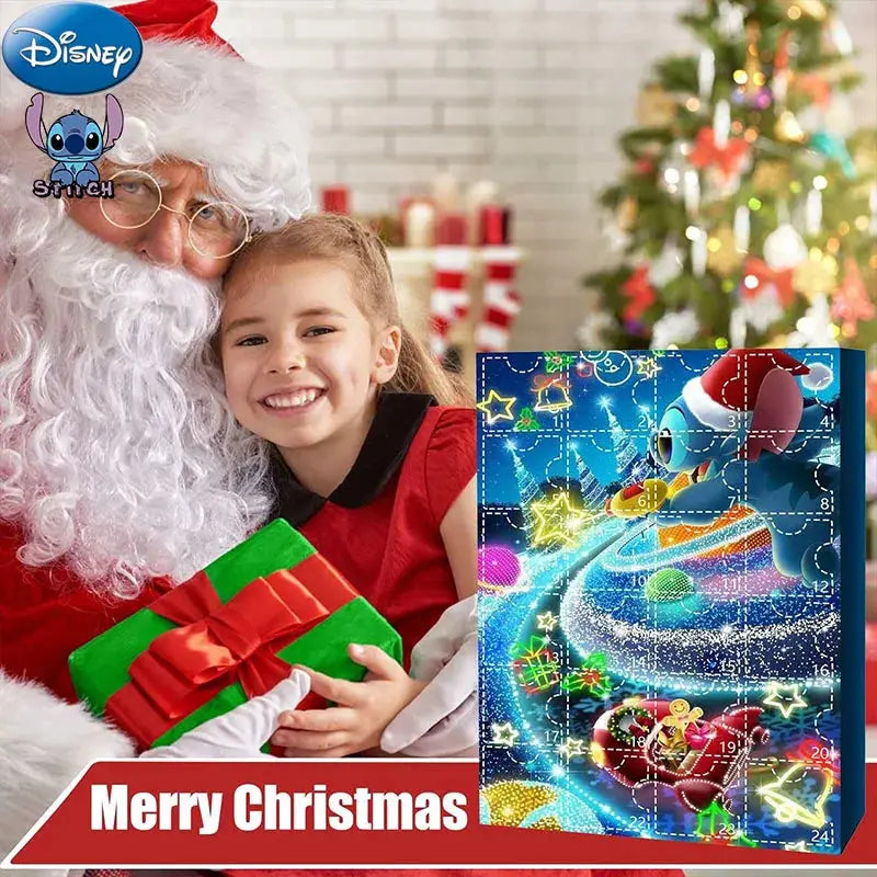 Wholesale Disney Accessories Stitch Christmas Advent Calendar Blind Box Lilo&amp;stitch Model Doll Anime Figures Xmas Gift Kid Toy