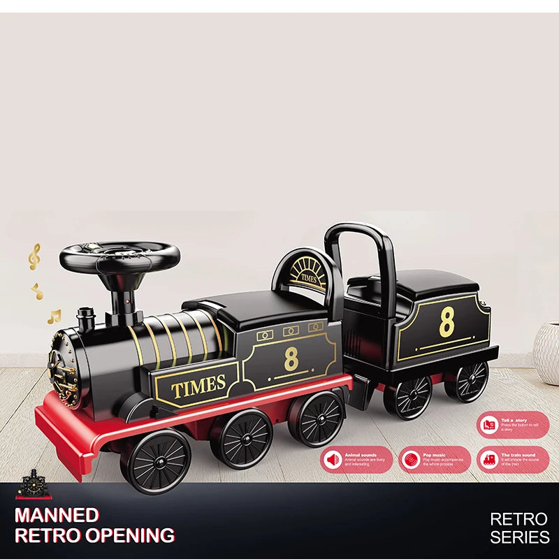 Ride On Train Track Toy Train Electric Car Child Baby Walker Stroller Toy Baby Ride 1 Year Electric Car Toys for Toddler