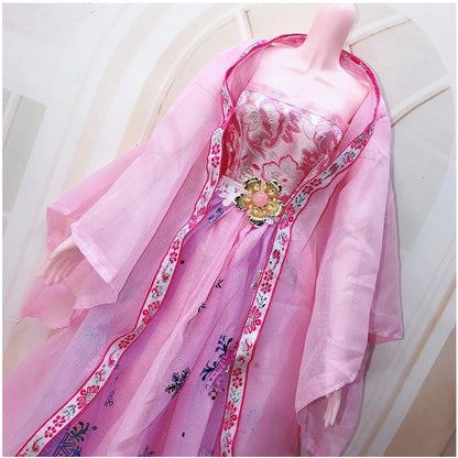 1/3 BJD Dolls Hanfu Clothes Chinese Traditional Costume for 60cm Princess Doll Long Skirt Fairy Dress Accessories Toys Gift Toys