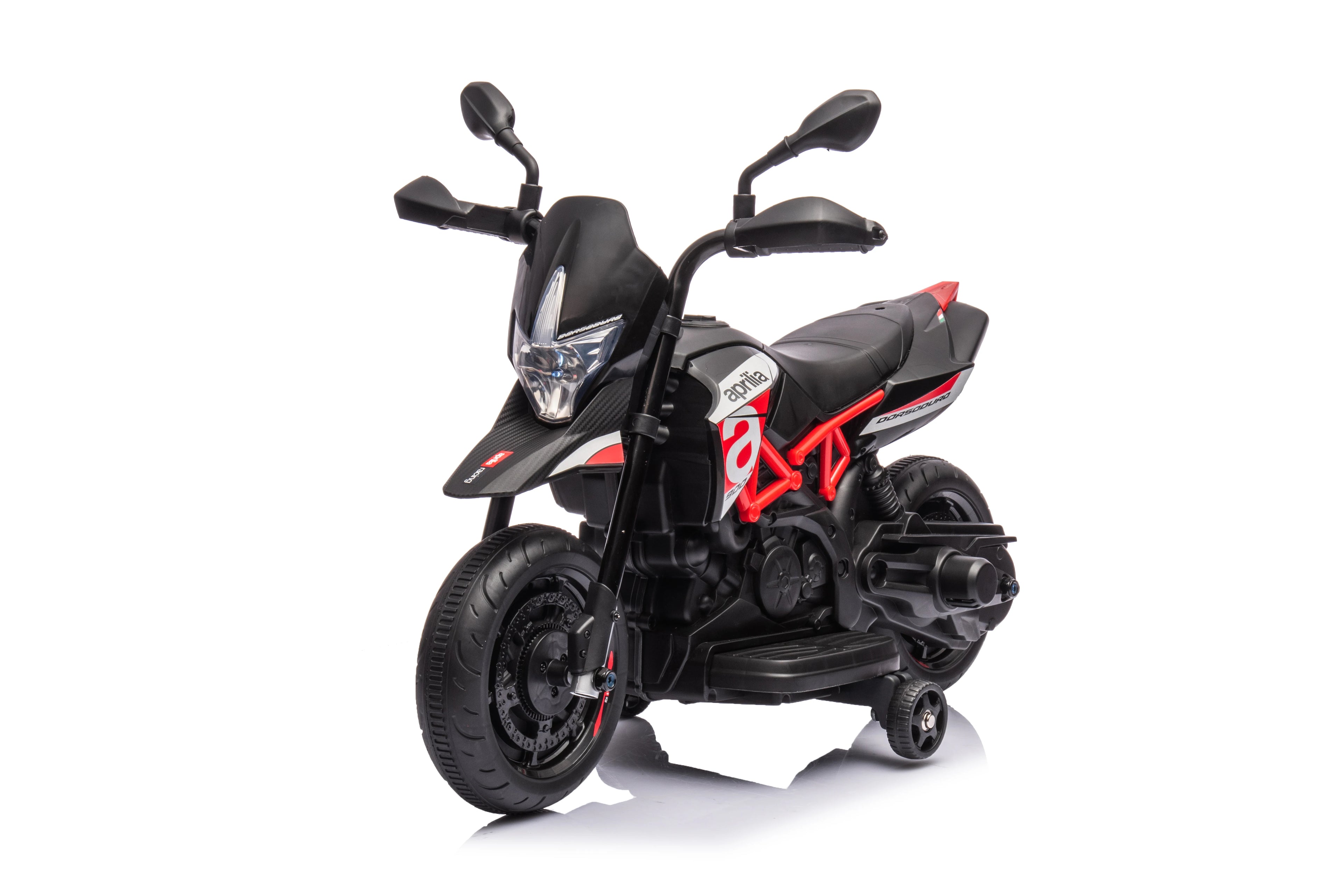 Red, Licensed Aprilia Electric Motorcycle, 6V Kids Motorcycle, Ride On Toy w/Training Wheels, LED Lights, Sounds &amp; Music, Batter