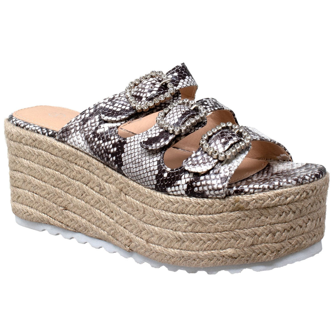 Rhinestone Platform Espadrille Wedge Sandal