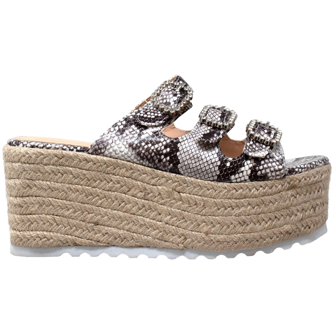 Rhinestone Platform Espadrille Wedge Sandal