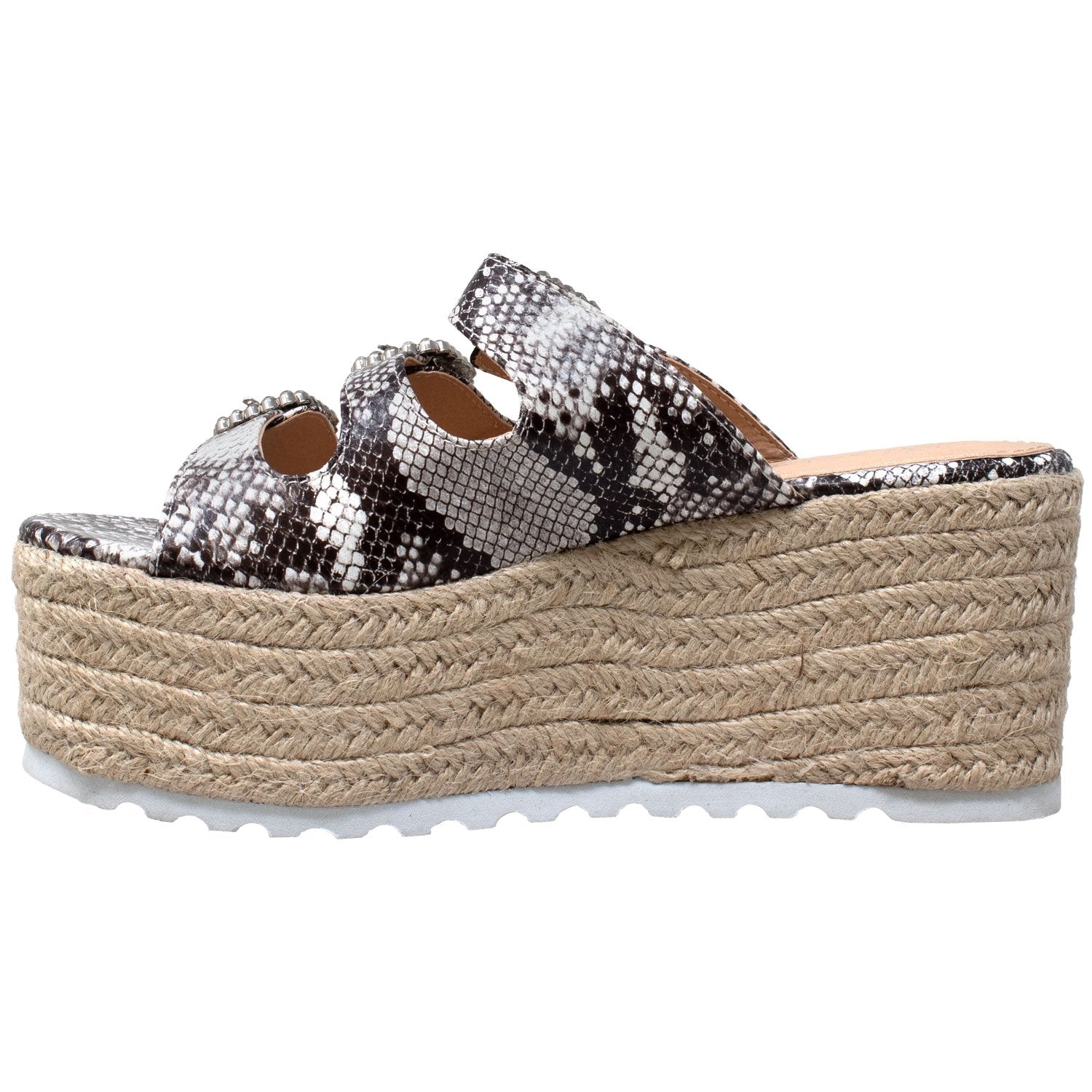 Rhinestone Platform Espadrille Wedge Sandal