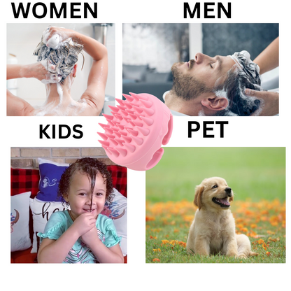 S-Secrets Scalp Massager Shampoo Brush - Soft Silicone Bristles for