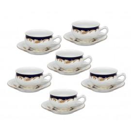 Set of 6 tea/coffee cups with saucers
