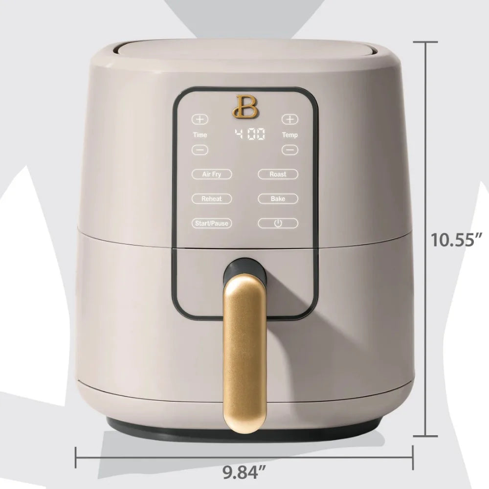 Beautiful 3 Qt Air Fryer with TurboCrisp Technology, Porcini Taupe