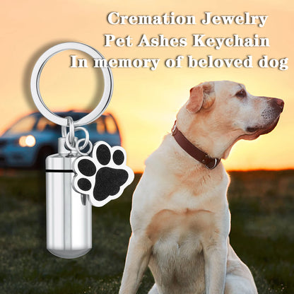 Cylinder Key chain with Dog Paw Print
