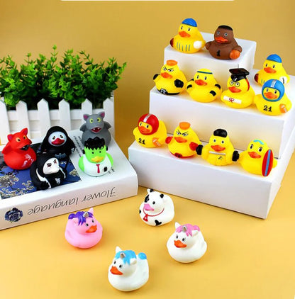 1pcs Creative Sports Duck toy Baby Bath Toys Rubber Ducks for Summer Beach Pool Activity Floating Ducks Bathtub Toy for Toddlers