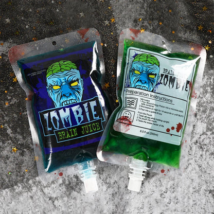 5pcs Creative Halloween Blood Drink Bag 250ml PET Food Bags Juice Bag Zombie Vampire Plasma Cosplay Props Halloween Decor Props