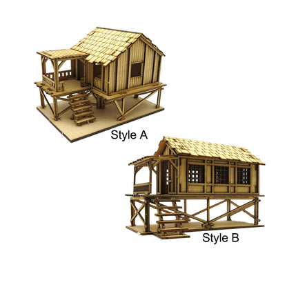 1/72 Wooden Cabin Hobby Toys Wooden 3D Puzzle House Architectural Scene for Accessory Model Railway Micro Landscape Layout Decor