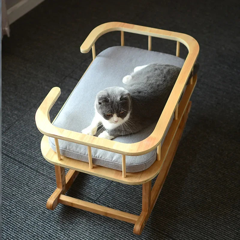 Nordic Style Eco-Friendly Cat Hammocks Small Animal Pet Cat Beds Rocking Bed Feature