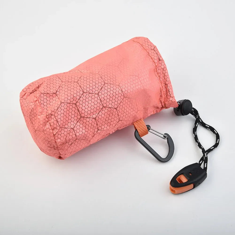 Portable Waterproof Emergency Survival Sleeping Storage Bag Hiking Sack Camping Gear Thermal Bivy Aid Rescue Kit Mylar Blanket