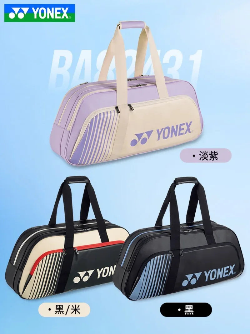 YONEX New Badminton Tennis Racket 6 Large Capacity Square Bag Backpack Portable Durable Waterproof Sports Bag for Men and Women