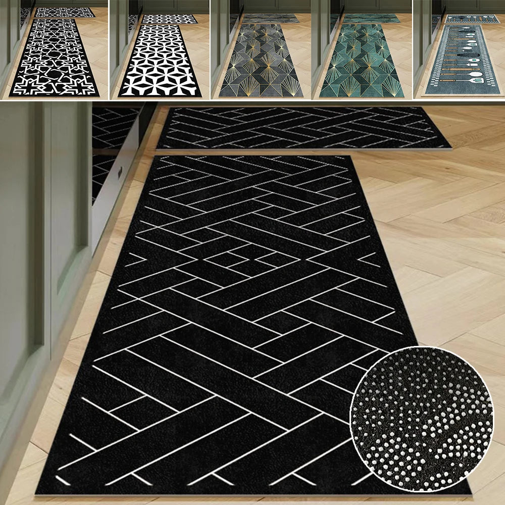 Polyster Waterproof Oilproof Kitchen Mat Printed Antislip Bath Mat Soft Bedroom Floor Mat Living Room Carpet Doormat Kitchen Rug