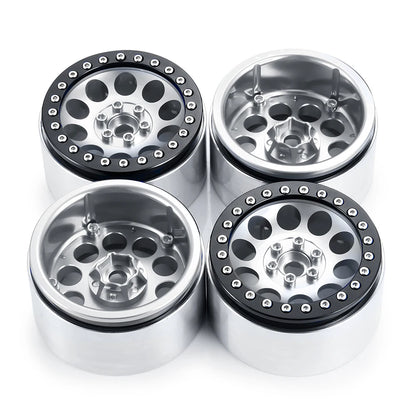 YEAHRUN 2/4pcs Metal Beadlock 2.2 inch Wheel Rims Hubs for Axial Wraith 90048 RR10 TRX-4 1/10 RC Crawler Car Upgrade Parts