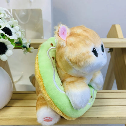 Japanese Mofusand Cute Donut Shark Cat 14cm Plush Doll Hanging Popular Cartoon Kitten Plush Keychain Bag Charm Gift