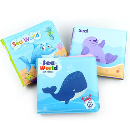 Water Bath Toy Bath Book Swimming Bathroom Toy Baby Toys Early Educational Toy With BB Shistle Learning Animal Digital Bath Book