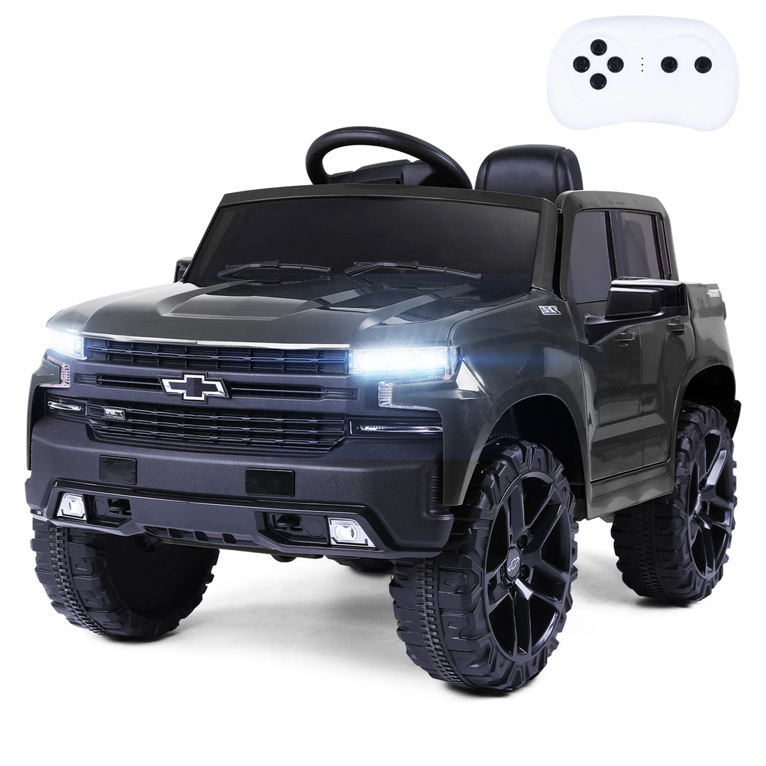 Funtok RS03 12V Powered Kids Electric Ride on Car Truck Safety Lock bluetooth Music LED Lights with Remote Control Car Toy Gifts