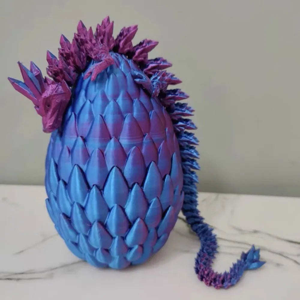 3D Printed Dragon In Egg Full Articulated Dragon Fidget Toys Home Office Rotatable Articulated Dragon Egg Ideal Gift for Kids