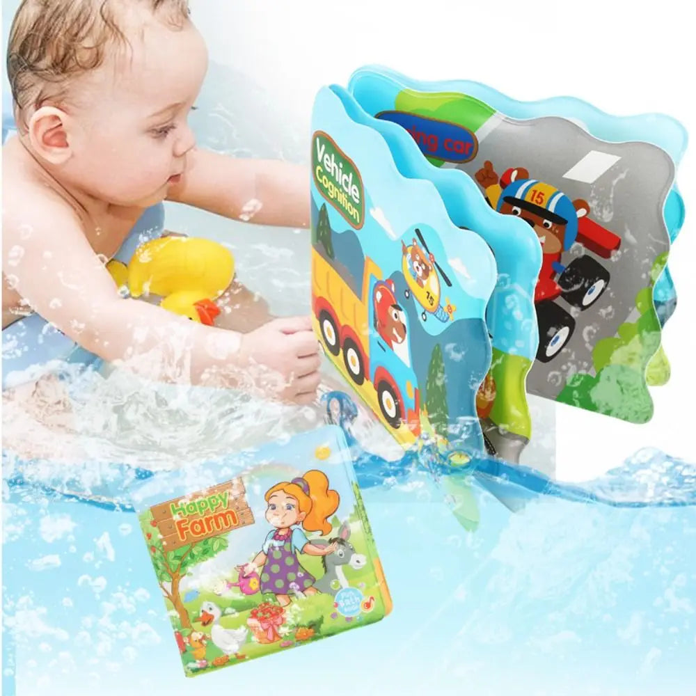 Water Bath Toy Bath Book Swimming Bathroom Toy Baby Toys Early Educational Toy With BB Shistle Learning Animal Digital Bath Book