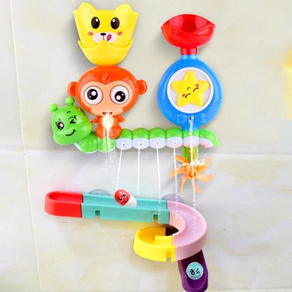 Baby Bath Toys Wall Suction Cup Marble Race Run Track Bathroom Bathtub Water Game Play Bathing Shower Toys For Children