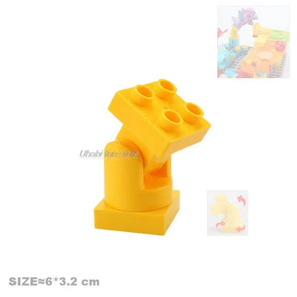 Big Building Block Accessories Compatible Duplos Houses Villas Construction Gear Rotate Connection Children Assembly Parts Toys