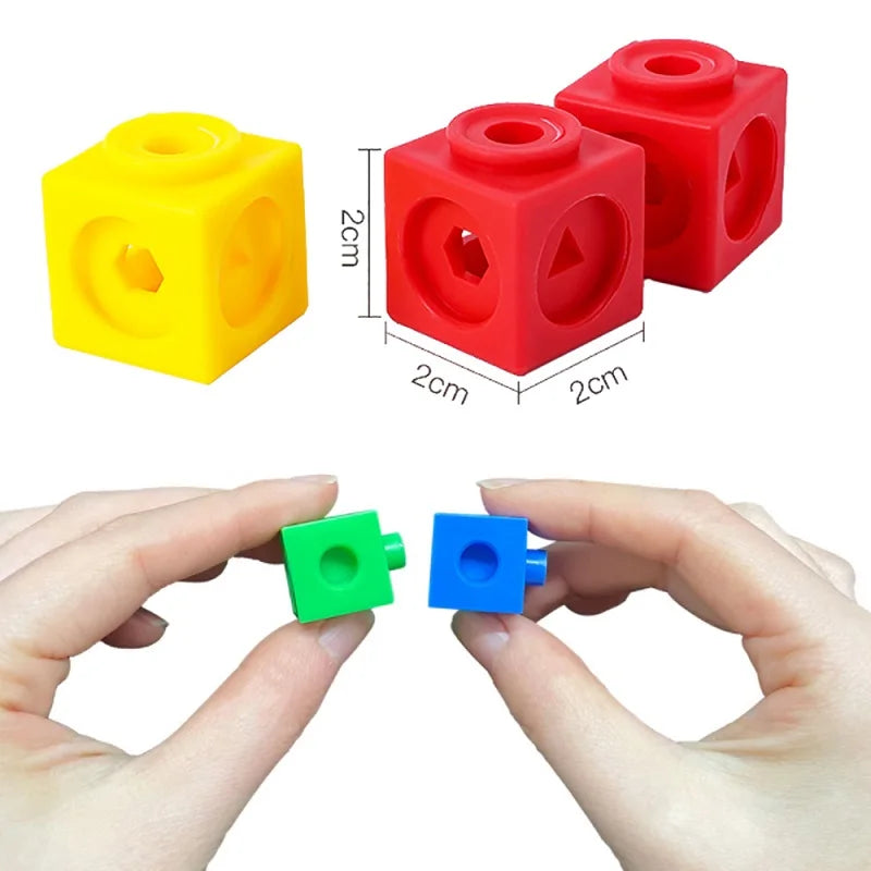 100pcs Mathematics Linking Cubes Interlocking Multilink Counting Stacking Blocks Kids Learning Educational Children Toys Gifts