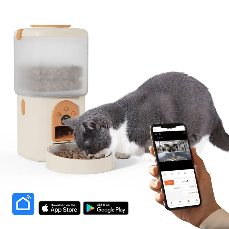 New 2 in 1 Smart Pet Fountain Food Feeder Wifi Mobile Phone App Remote Control Automatic Wifi Dog Cat Pet Feeder With Camera