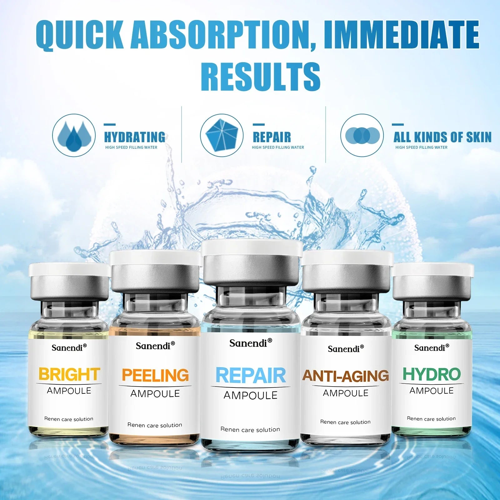 jet peel care Ampoule whitening facial ACID PEELING HYDRO CONCEENTRATE ANTI-AGING oxygen deep cleaner skin water