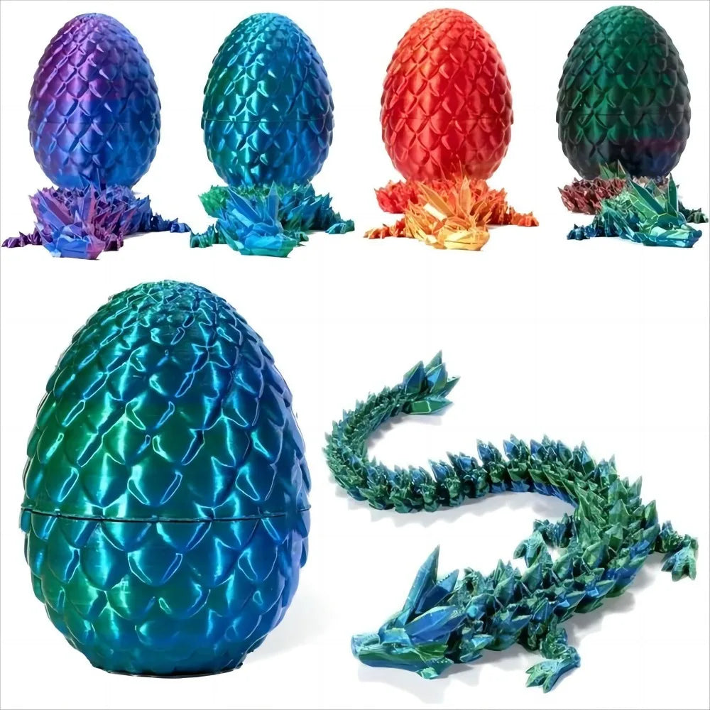 Printed 3D Gem Dragon Crystal Fidget Toy Rotatable Articulated Dragon Egg Ideal Gift for Kids with ADHD Perfect for Birthday New