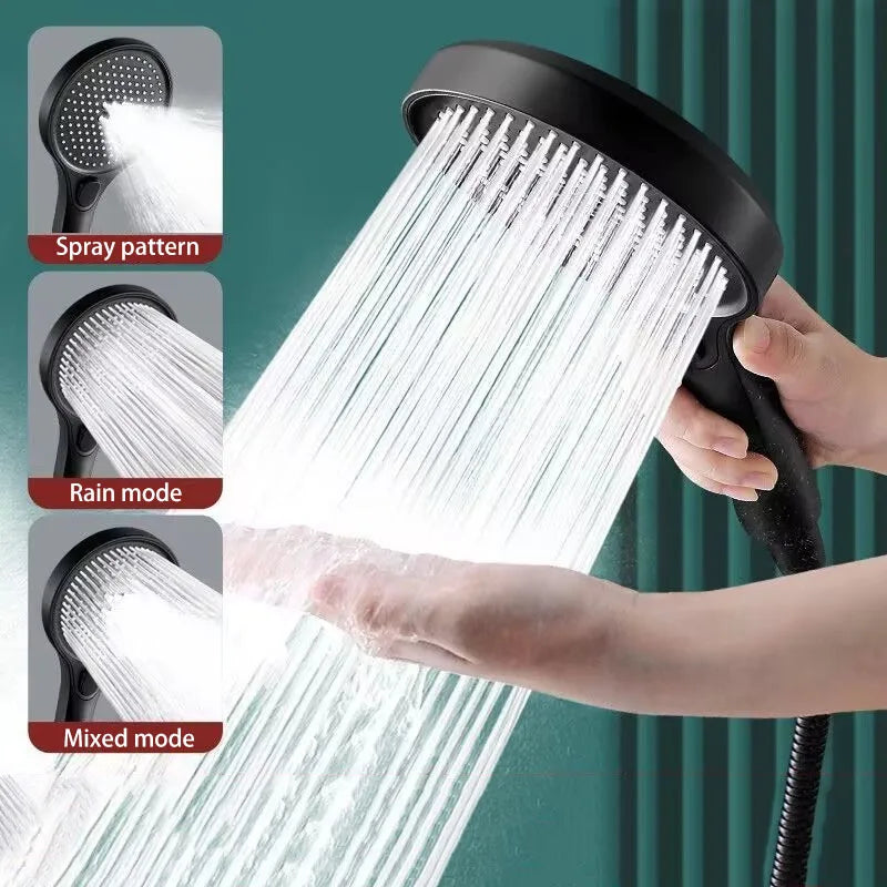 Showerhead 3 modes shower for bathroom items large panel accessories knobs showers replete portable heads parts fixture home