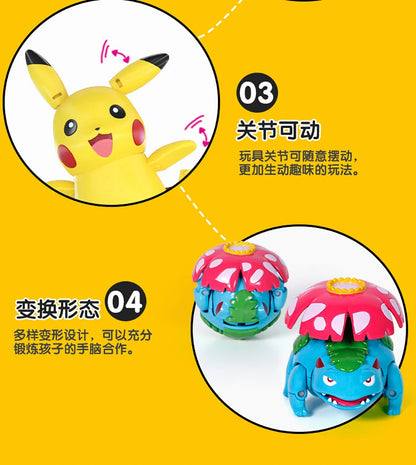 Genuine Pokemon Pikachu Mewtwo Blastoise Venusaur Gyarados Solgaleo Lunala Ball Figurine Doll Transformation Toy Birthdays Gift