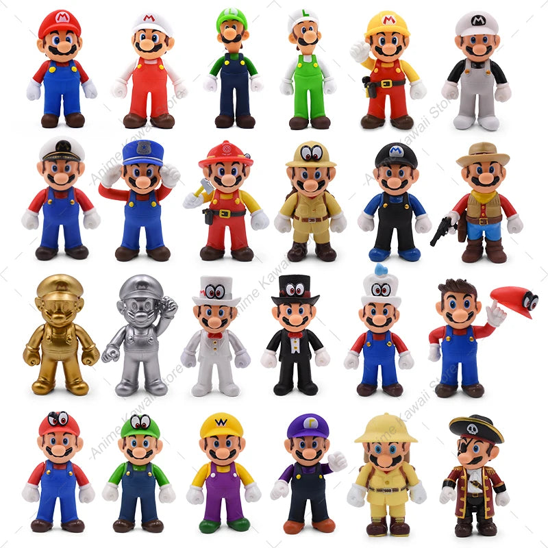 5 inch Anime Super Mario Series Action Figure Luigi Mario Bros Cosplay Model  Toys Kids Children Birthday Halloween Gifts