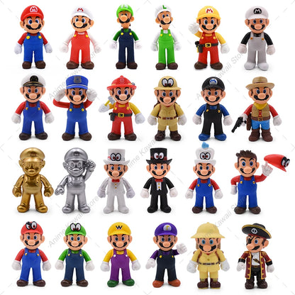 5 inch Anime Super Mario Series Action Figure Luigi Mario Bros Cosplay Model  Toys Kids Children Birthday Halloween Gifts