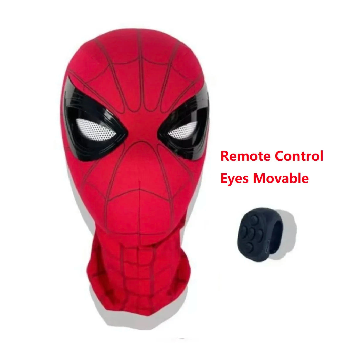 Spiderman Mask Eyes Movable Remote Control Spiderman Mask Peter Parker Halloween Cosplay Costume Mask Spandex Fabric Material