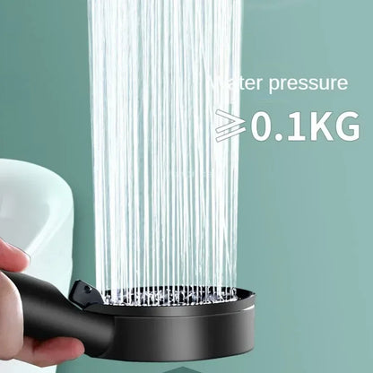 Turbo Bathroom Shower Head Strong Current Shower Heads High Pressure Powerful Rain Shower Head 5 Modes Universal Shower Head Set