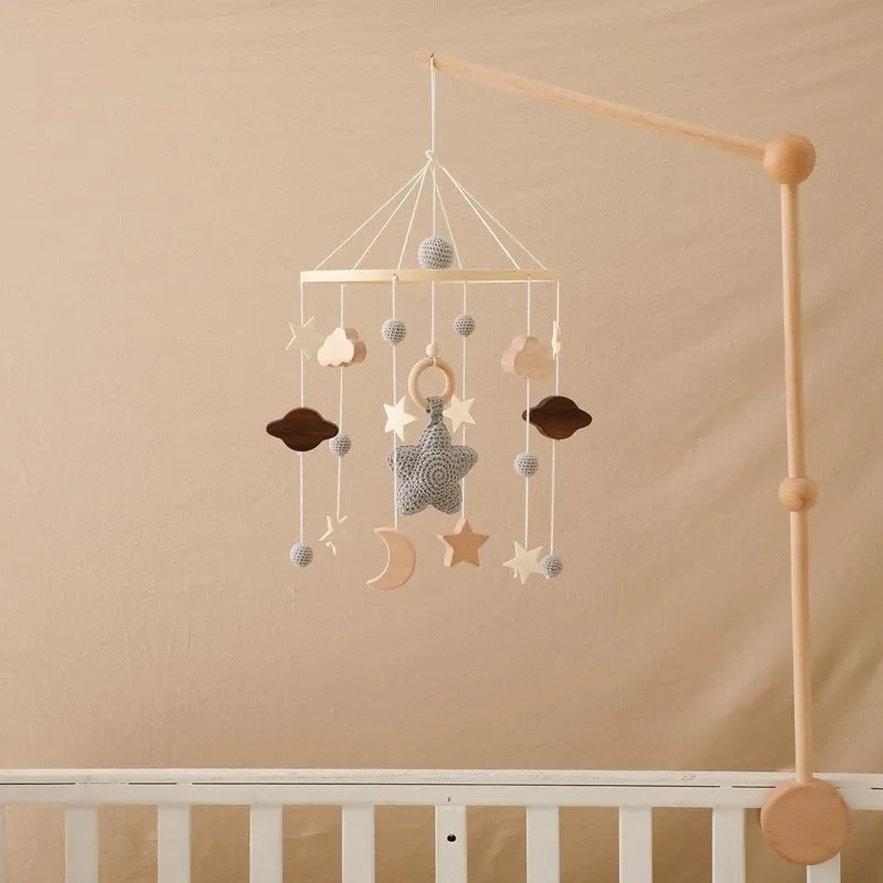 Baby Rattle Toy 0-12 Months Wooden Mobile On The Bed Newborn Music Box Bed Bell Hanging Toys Holder Bracket Infant Crib Boy Toys